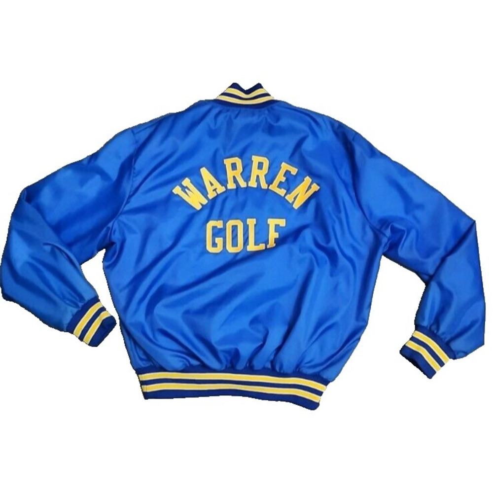 Notre Dame Warren Golf Course 1/4 Zip Jacket Mens XL Blue Bomber Satin Holloway